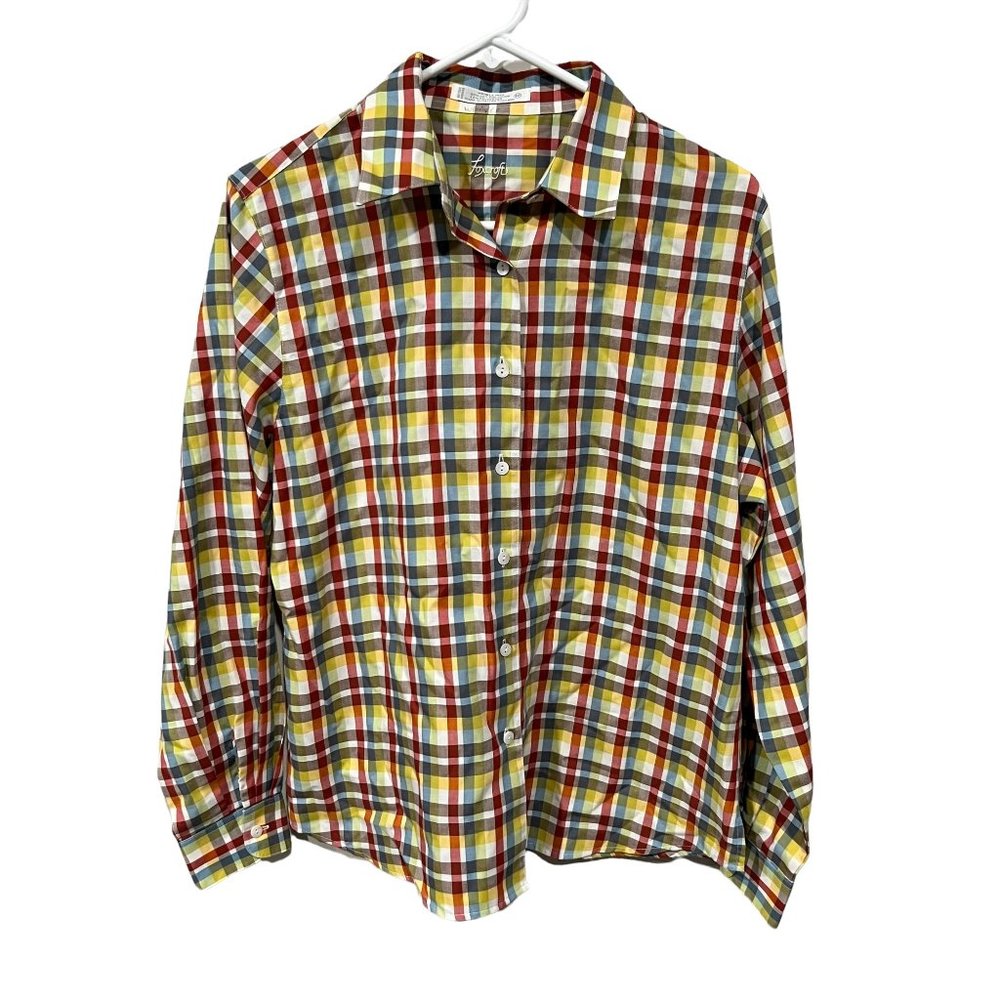 Foxcroft Men's Long Sleeve Wrinkle Free Button-Up Plaid Shirt Multicolor Size 12